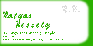 matyas wessely business card